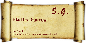 Stolba György névjegykártya