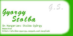 gyorgy stolba business card